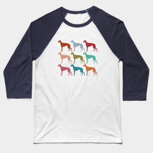 Greyhound Dogs in Rainbow Colors Baseball T-Shirt
